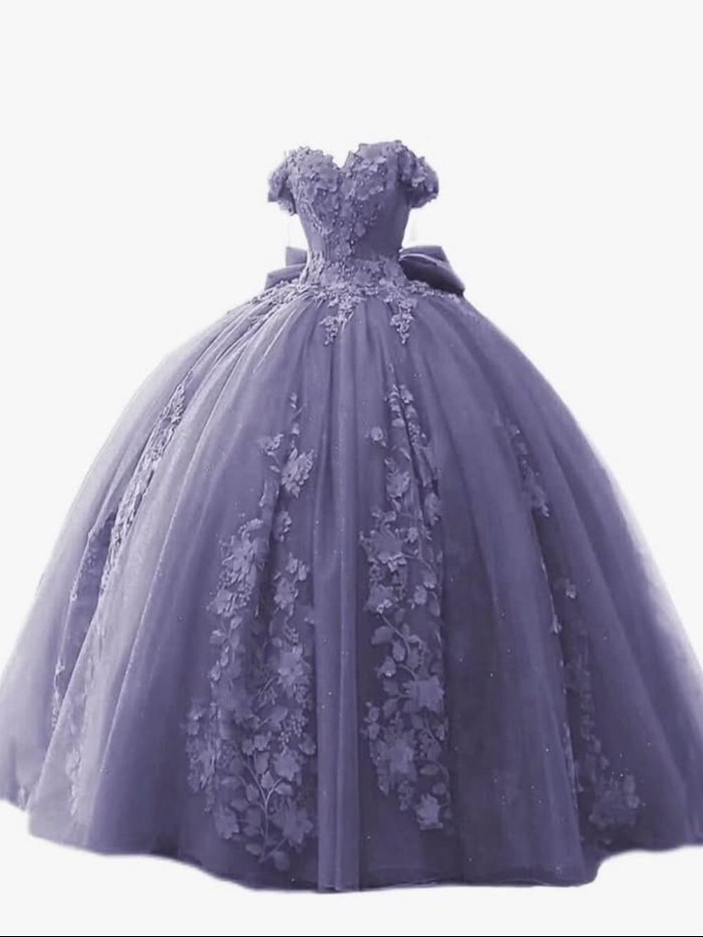Elegant Purple Off-Shoulder Gown